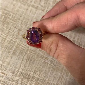 Women’s purple pink stone 10K gold ring
